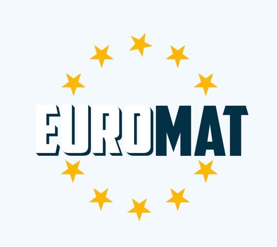 The word "EUROMAT" written on top of the start circle symbol of the European Union.