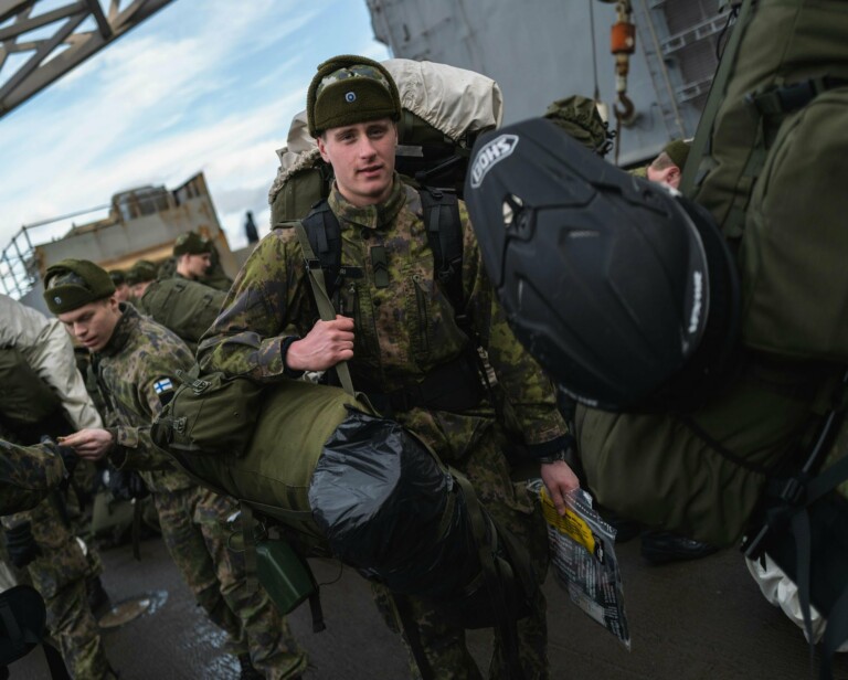 Finnish Marines from the Nylands Brigade board the US Navy amphibious assault ship USS Gunston Hall in Harstad, Norway for Exercise Nordic Response 24. (POLARIS), POLARISIMAGES / LEHTIKUVA