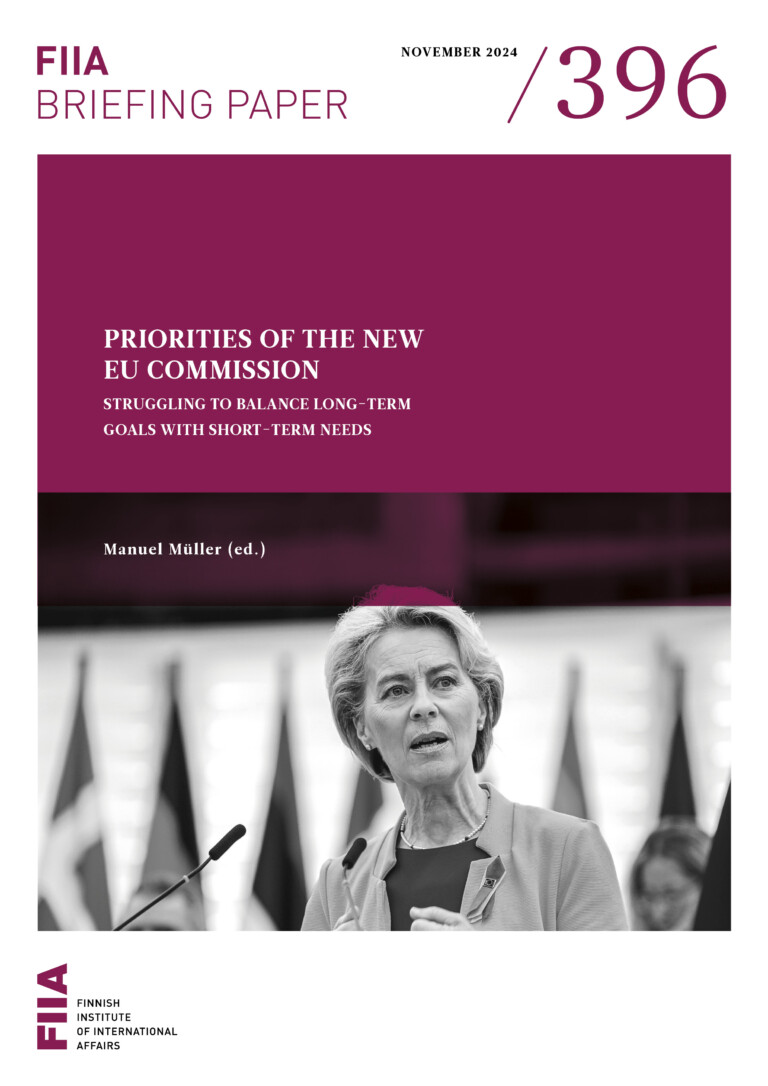 Cover page depicting the title of the publication, name of the author and a black-and-white photo of the President of the European Comission Ursula von der Leyen.