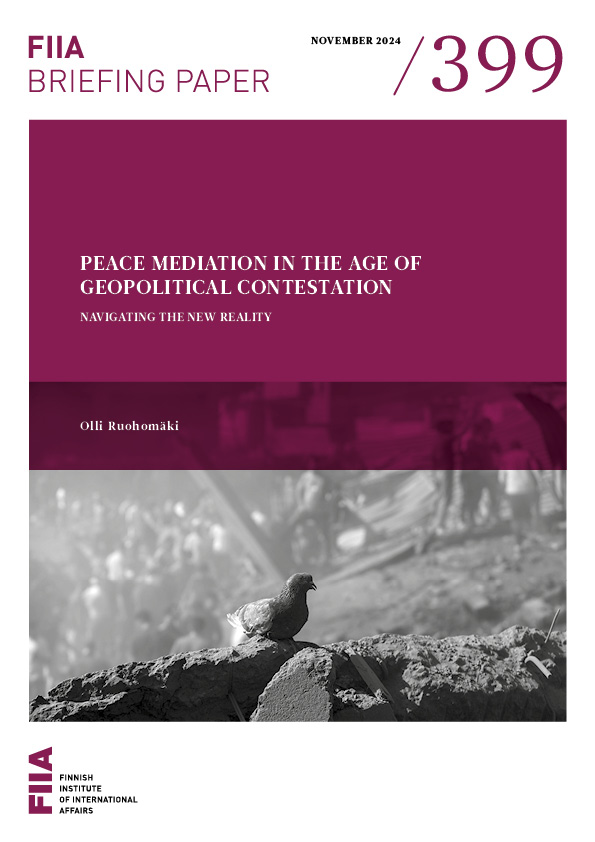 Cover page depicting the title of the publication, name of the author and a black-and-white photo of a pigeon sitting in front of a ruins of a building.