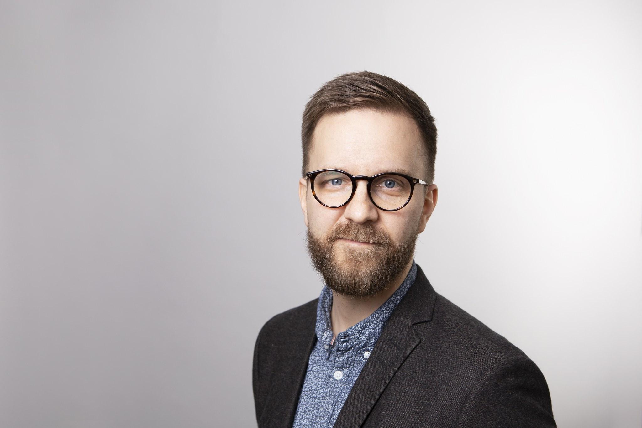 Harri Mikkola looks at the camera.