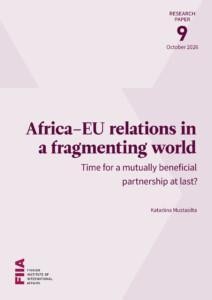 Cover of the publication Africa–EU relations in a fragmenting world: Time for a mutually beneficial partnership at last?