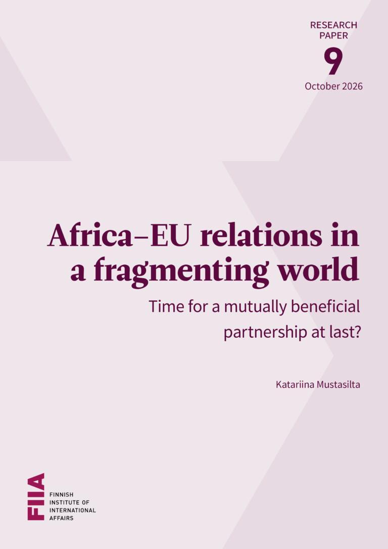 Cover of the publication Africa–EU relations in a fragmenting world: Time for a mutually beneficial partnership at last?